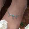 STONE WITH OXIDISED FINISH ANKLETS