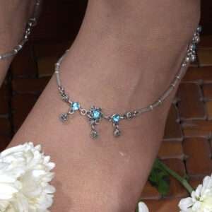 STONE WITH OXIDISED FINISH ANKLETS