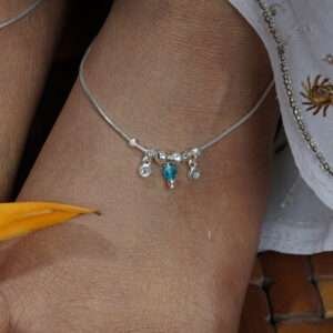 STONE WITH OXIDISED FINISH ANKLETS