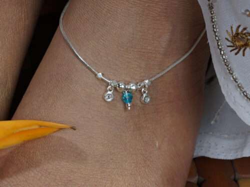 STONE WITH OXIDISED FINISH ANKLETS