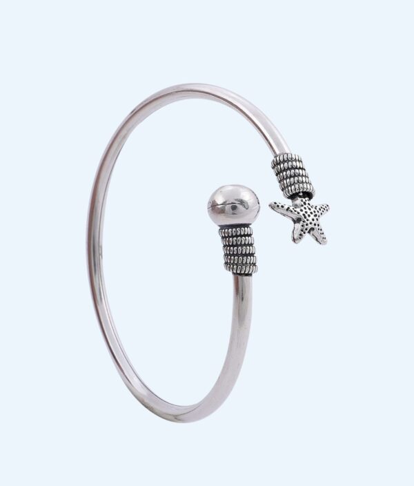 BANGLE FLEXIBLE OXIDISED MOON AND STARS (1)