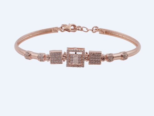BRACELET CZ ADJUSTABLE ROSE GOLD CUBES RS2100