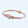 BRACELET CZ ADJUSTABLE ROSE GOLD CUBES