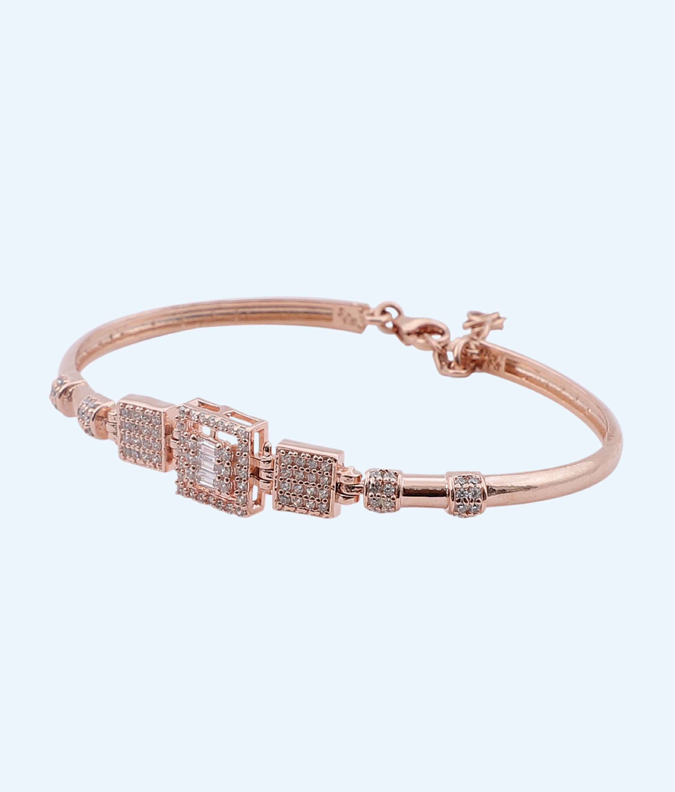 Bracelet Cz Adjustable Rose Gold