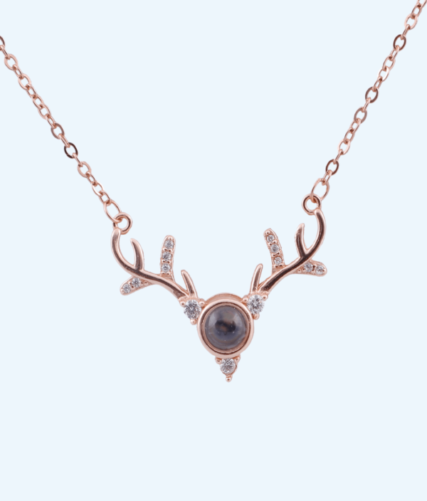 CHAIN PENDANT ANTLER ROSE GOLD