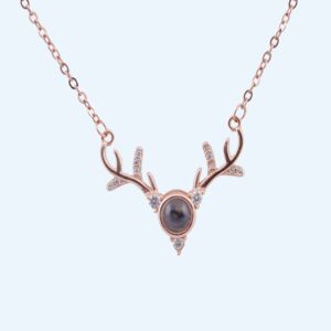 CHAIN PENDANT ANTLER ROSE GOLD