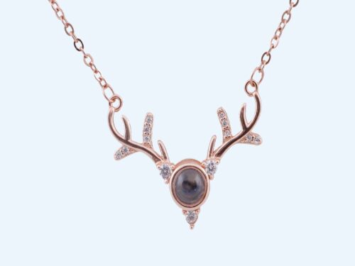 CHAIN PENDANT ANTLER ROSE GOLD