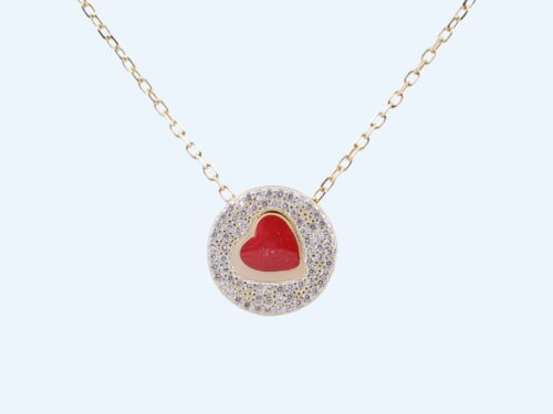CHAIN PENDANT GOLD PLATED HEART RS1090
