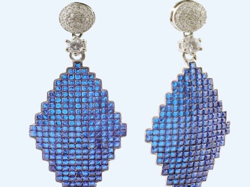 EARRINGS BRILLIANT BLUE DISCO RS4500