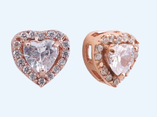 EARRINGS HEART STUDS ROSE GOLD RS750