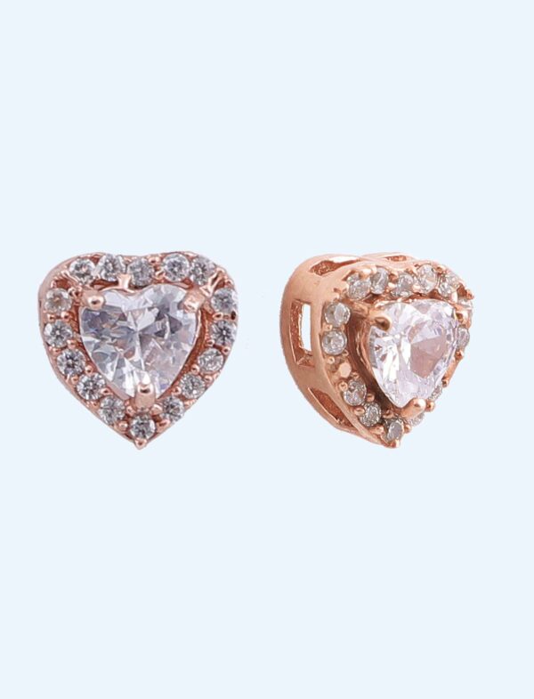 EARRINGS HEART STUDS ROSE GOLD RS750
