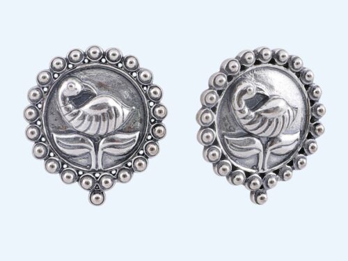 EARRINGS PEACOCK AND LEAF OXIDISED RS2650