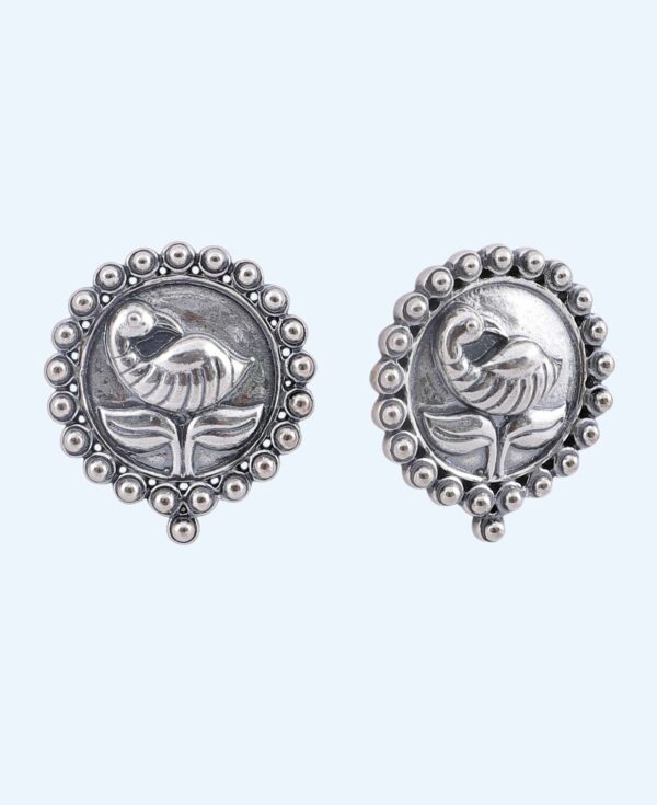 EARRINGS PEACOCK AND LEAF OXIDISED RS2650