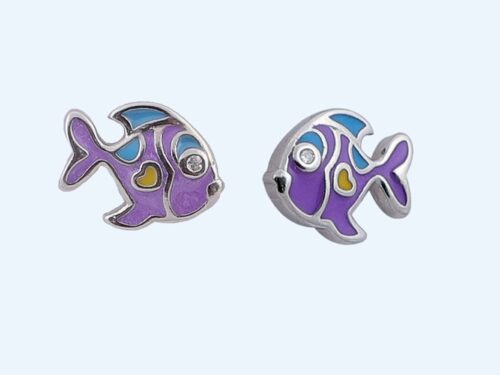EARRINGS PURPLE FISH RS650