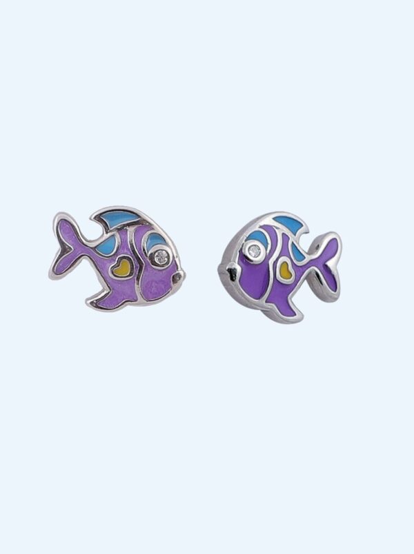 EARRINGS PURPLE FISH RS650