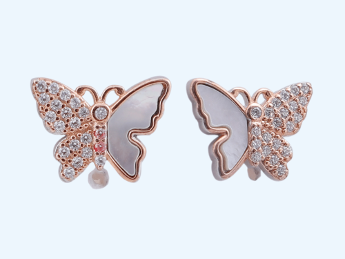 EARRINGS ROSE GOLD BUTTERFLY RS 750