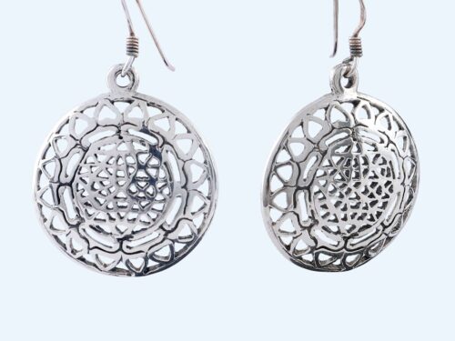 EARRINGS SUN PATTERN DANGLING RS1750