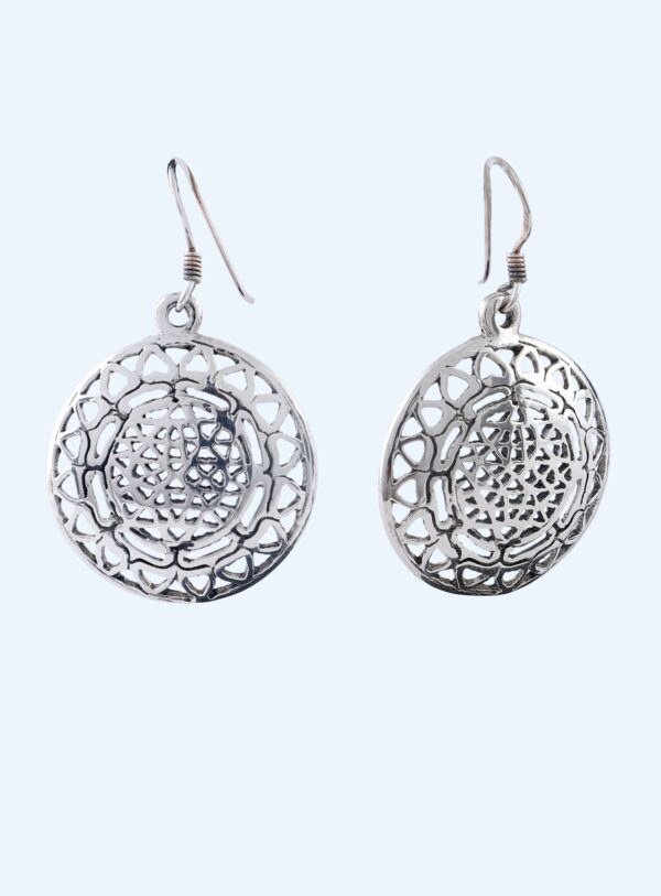 EARRINGS SUN PATTERN DANGLING RS1750
