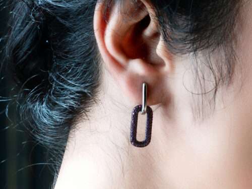 CZ STUDDED BALI LOOP EARRINGS