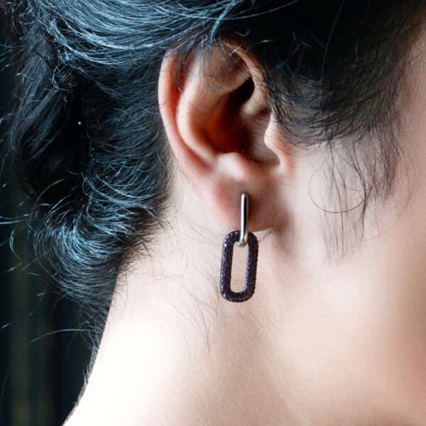 CZ STUDDED BALI LOOP EARRINGS