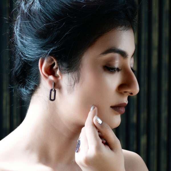 CZ STUDDED BALI LOOP EARRINGS