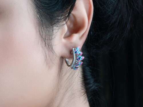 ENAMEL BALI LOOP EARRINGS