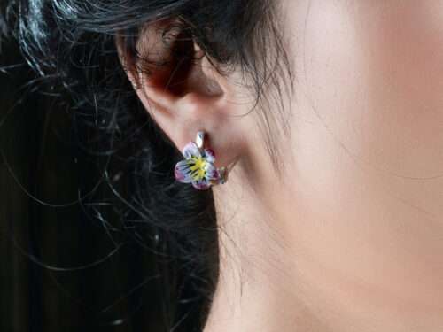 ENAMEL BALI LOOP EARRINGS