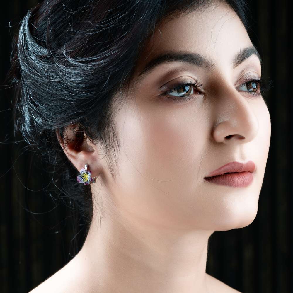 ENAMEL BALI LOOP EARRINGS