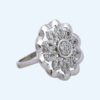 LADIES RING CZ FLOWER COCKTAIL