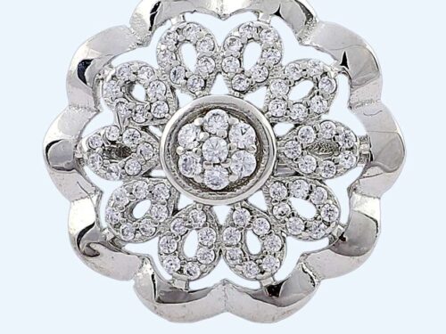 LADIES RING CZ FLOWER COCKTAIL RS1650