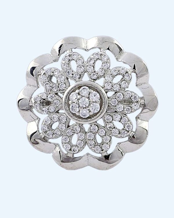 LADIES RING CZ FLOWER COCKTAIL RS1650