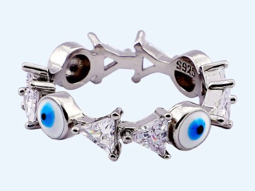 LADIES RING EVIL EYE PRISM STONE