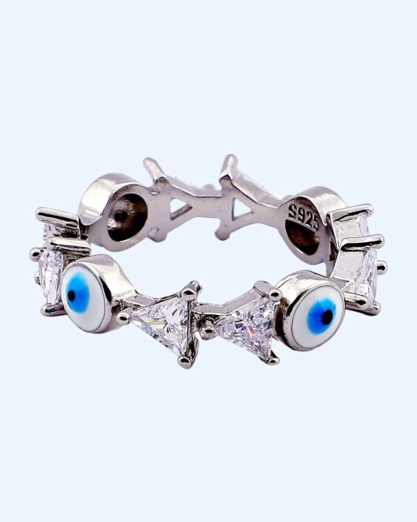 LADIES RING EVIL EYE PRISM STONE