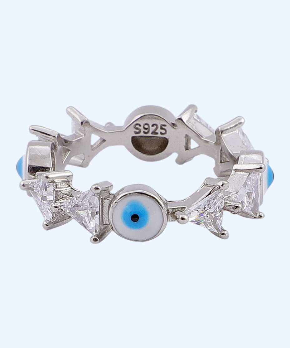 LADIES RING EVIL EYE PRISM STONE