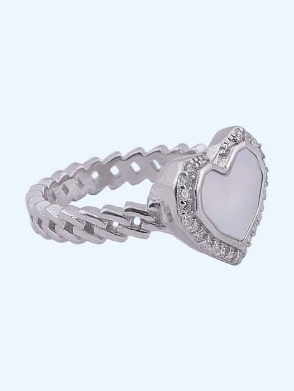 LADIES RING MOTHEROFPEARL HEART