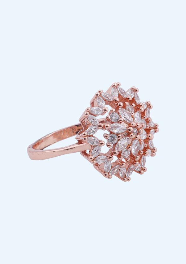 LADIES RING ROSE GOLD MARQUIS STONE COCKTAIL RING
