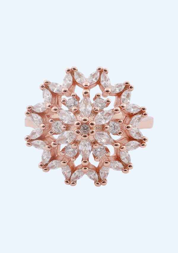 LADIES RING ROSE GOLD MARQUIS STONE COCKTAIL RING RS1750