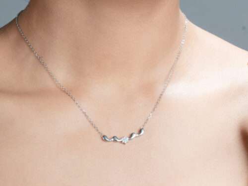 CZ STUDDED PENDANT WITH CHAIN