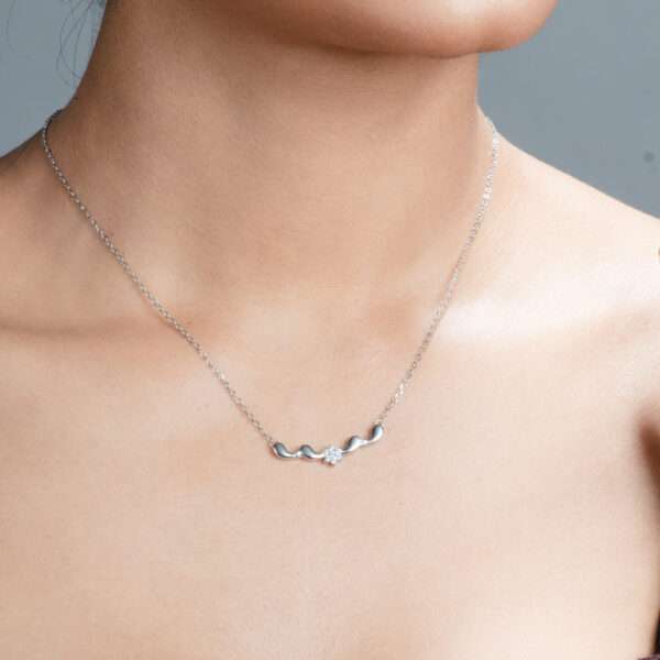 CZ STUDDED PENDANT WITH CHAIN