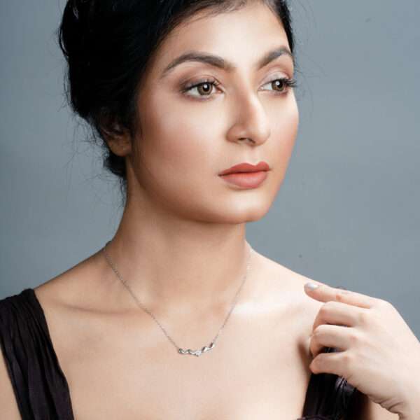 CZ STUDDED PENDANT WITH CHAIN