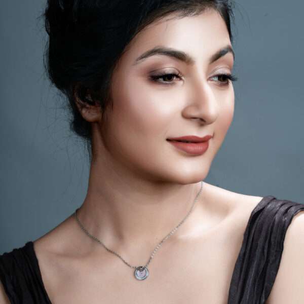 CZ STUDDED PENDANT WITH CHAIN