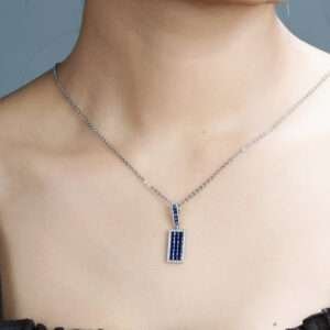 CZ STUDDED PENDANT WITH CHAIN